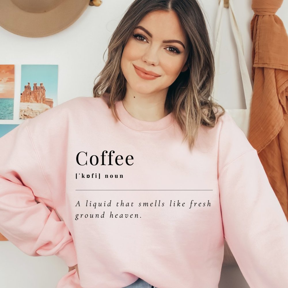 Coffee definition Pink sweatshirt - Picture 1 of 5